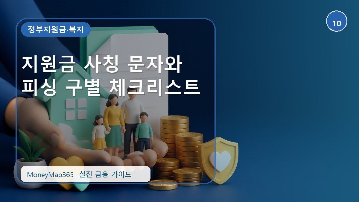 지원금 놓치지 않는 지원금 사칭 문자와 피싱 구별 체크리스트