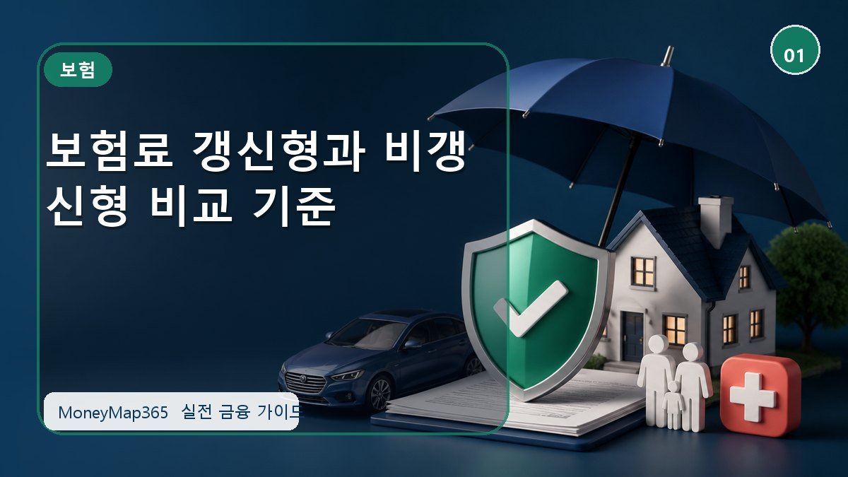 보험금 놓치지 않는 보험료 갱신형과 비갱신형 비교 기준