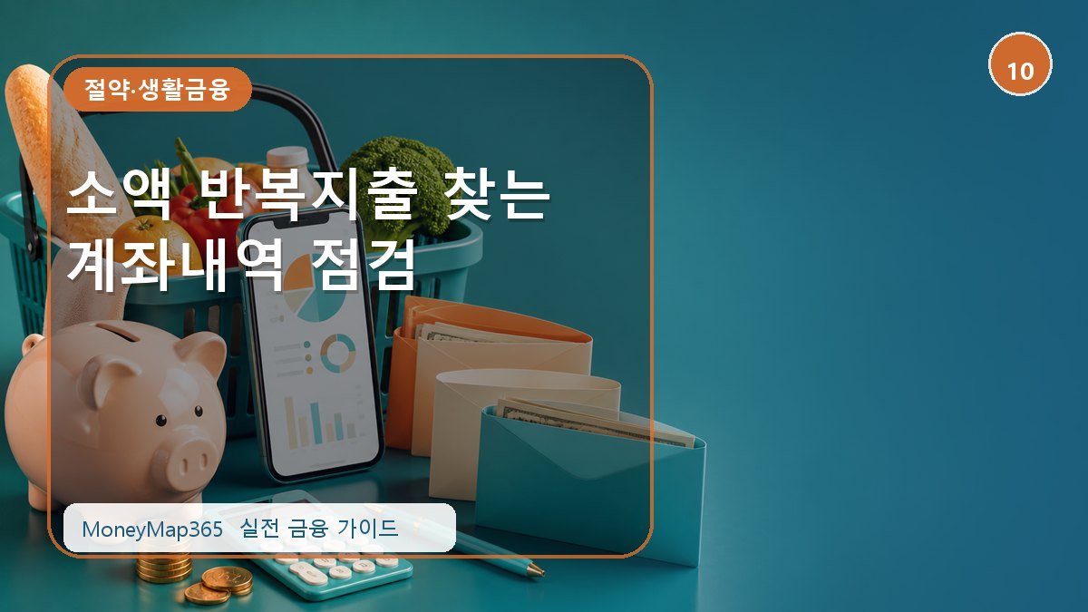 생활비 아끼는 소액 반복지출 찾는 계좌내역 점검