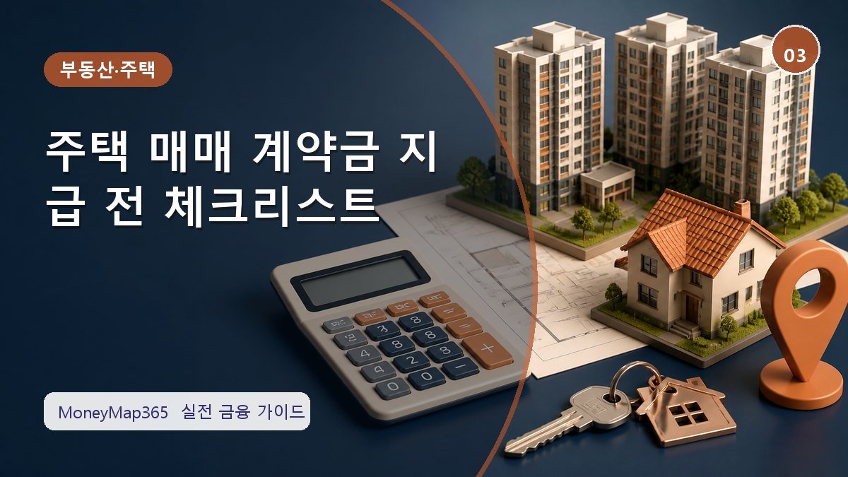 계약 전 꼭 보는 주택 매매 계약금 지급 전 체크리스트