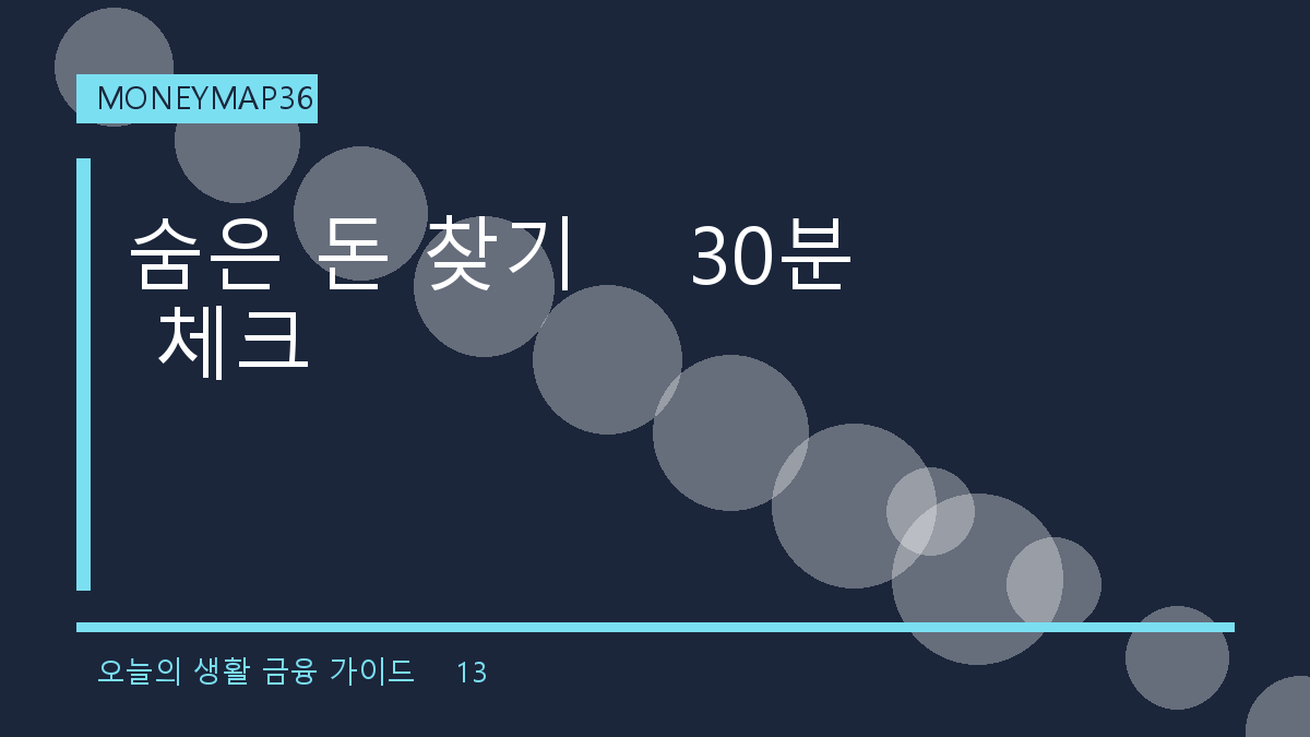 숨은 돈 30분 찾기: 카드포인트·휴면예금·미청구보험금 순서