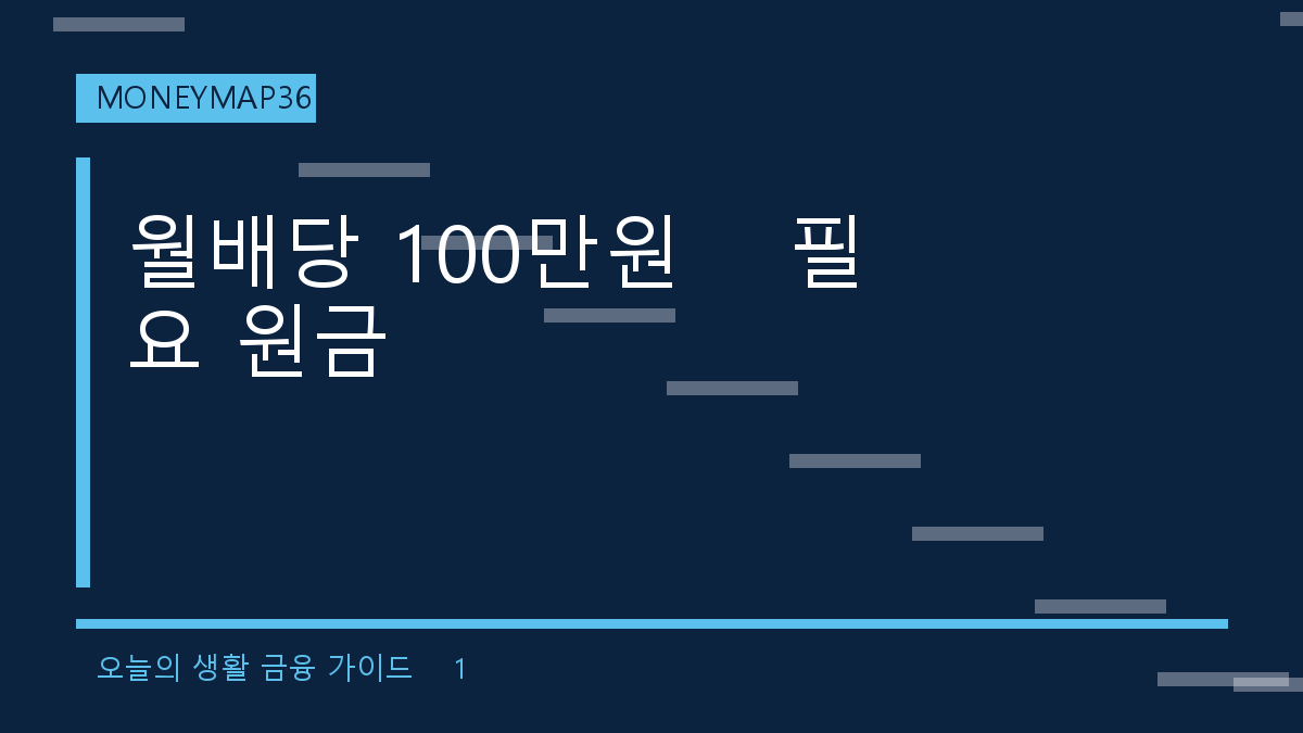 월배당 ETF로 월 100만원 받으려면? 세전·세후 필요 원금 역산